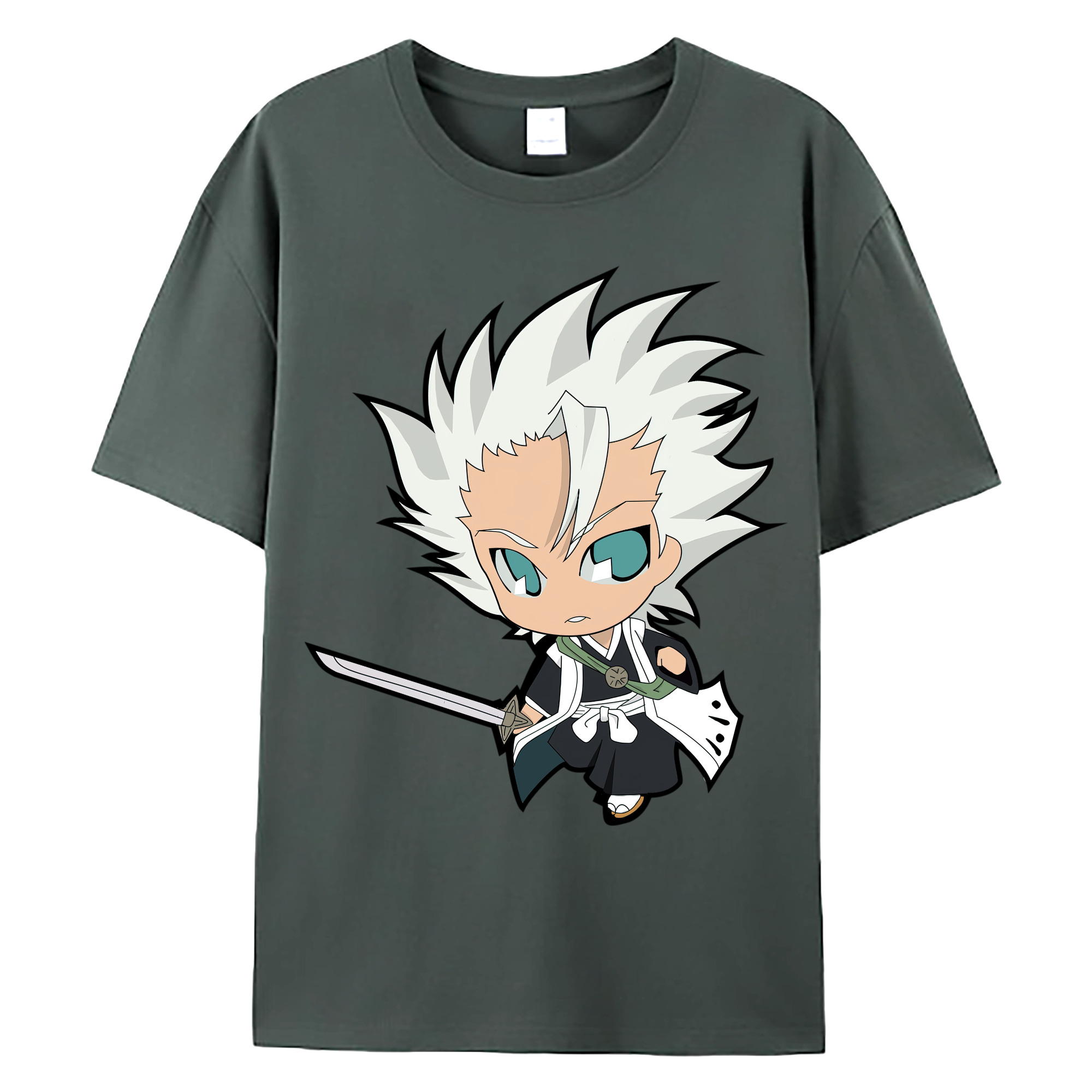 （画像用） ブリーチ 日番谷冬獅郎（ひつがや とうしろう） BLEACH Hitsugaya Toushirou 綿100％ メンズ半袖Tシャツ｜肌触りやわらか＆通気性